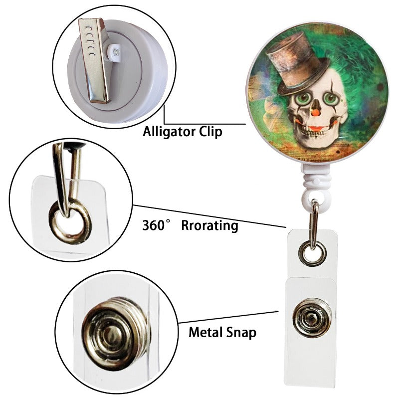 Wholesale Halloween Crystal Glass Skull Telescopic Keychain